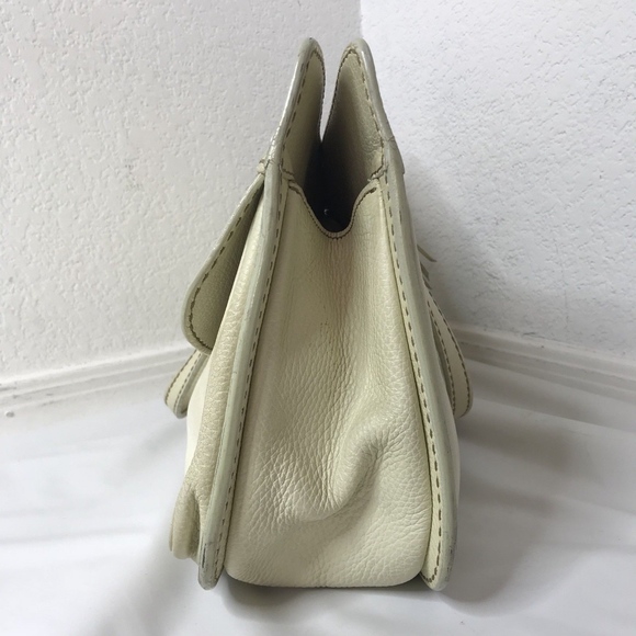 TOD'S Handbag Cream Pebbled Leather Shoulder Bag - Picture 4 of 8